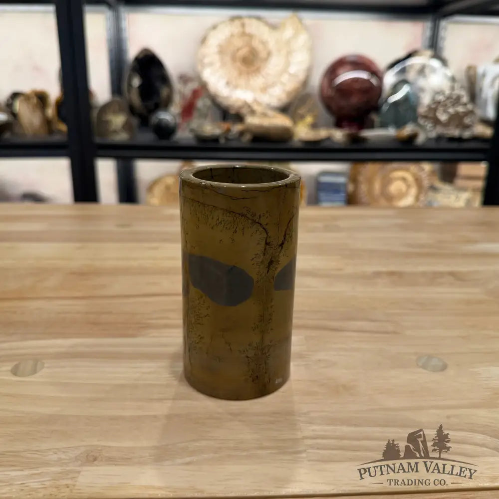 Chinese Picture Jasper Pen Holder | Small Vase - Vase