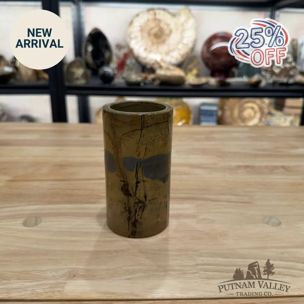 Chinese Picture Jasper Pen Holder | Small Vase - Vase