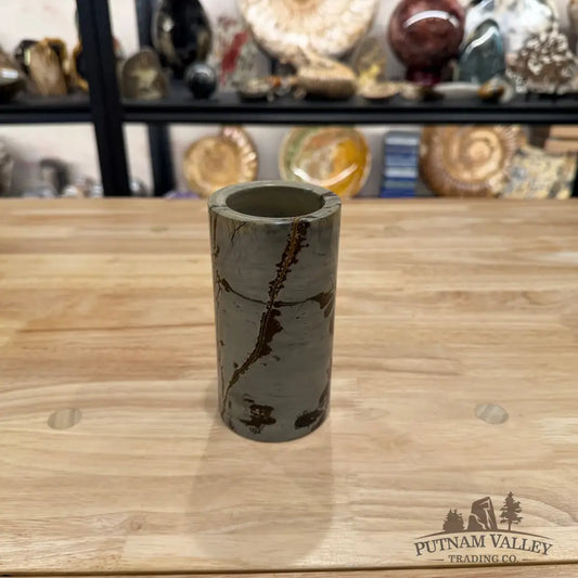 Chinese Picture Jasper Pen Holder | Small Vase - Vase