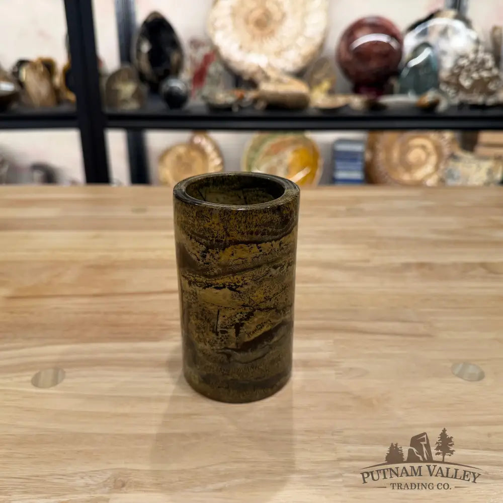 Chinese Picture Jasper Pen Holder | Small Vase - Vase