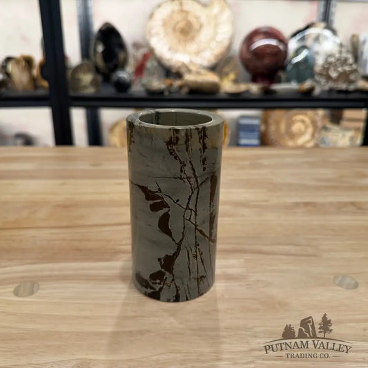 Chinese Picture Jasper Pen Holder | Small Vase - Vase