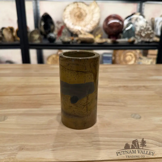 Chinese Picture Jasper Pen Holder | Small Vase - Vase