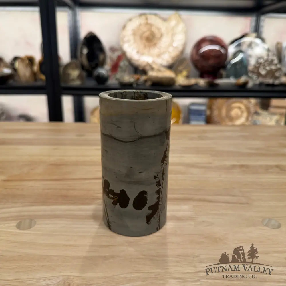 Chinese Picture Jasper Pen Holder | Small Vase - Vase