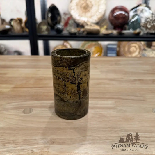 Chinese Picture Jasper Pen Holder | Small Vase - Vase