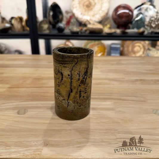 Chinese Picture Jasper Pen Holder | Small Vase - Vase
