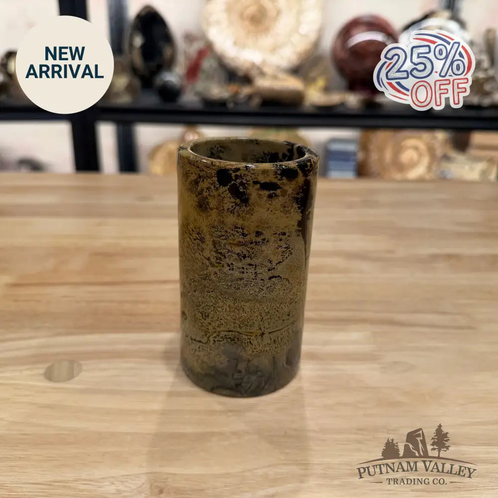 Chinese Picture Jasper Pen Holder | Small Vase - Vase