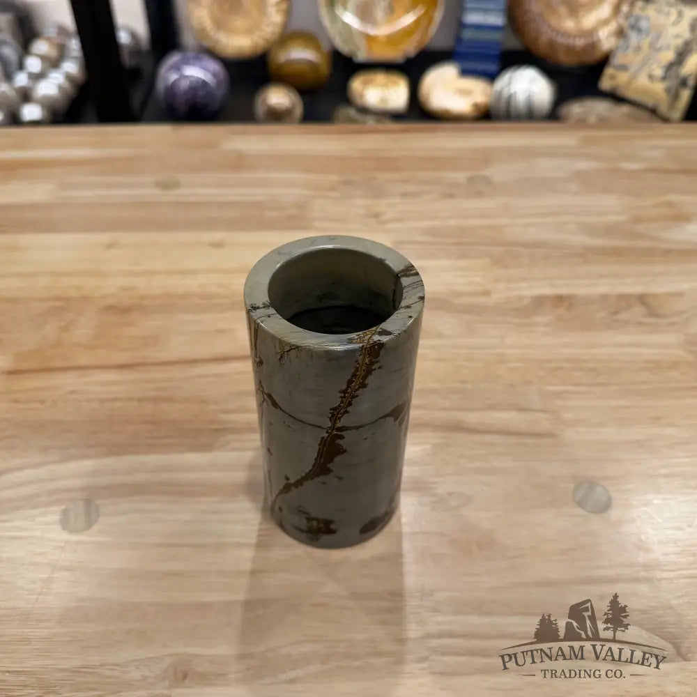 Chinese Picture Jasper Pen Holder | Small Vase - Vase