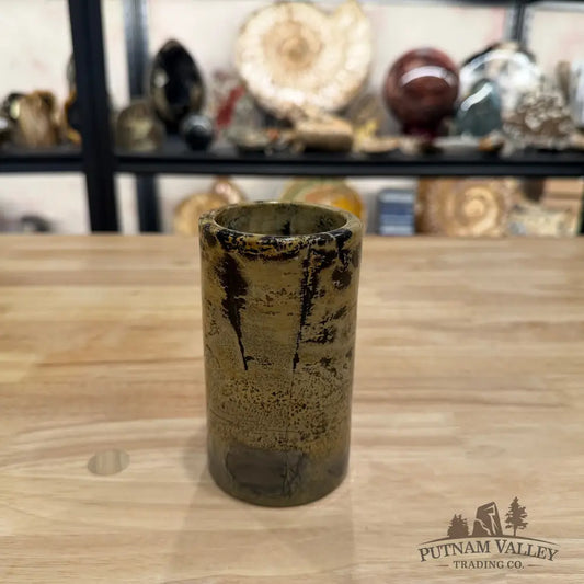 Chinese Picture Jasper Pen Holder | Small Vase - Vase