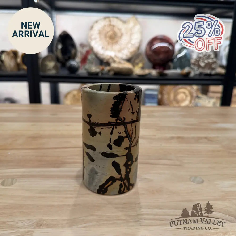 Chinese Picture Jasper Pen Holder | Small Vase - Vase
