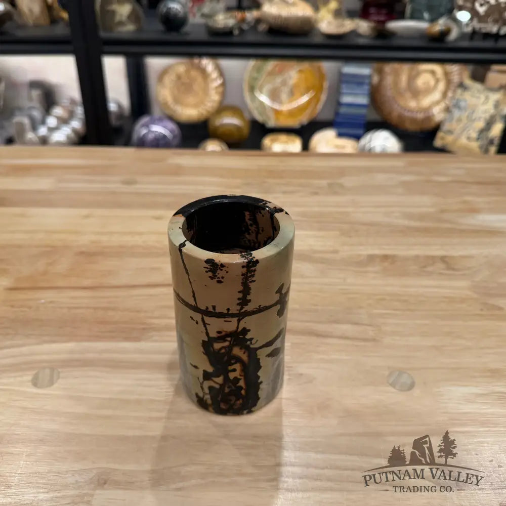 Chinese Picture Jasper Pen Holder | Small Vase - Vase