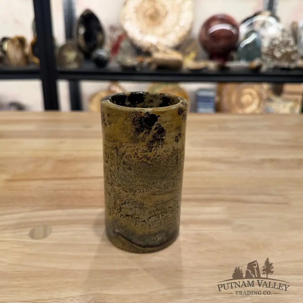 Chinese Picture Jasper Pen Holder | Small Vase - Vase