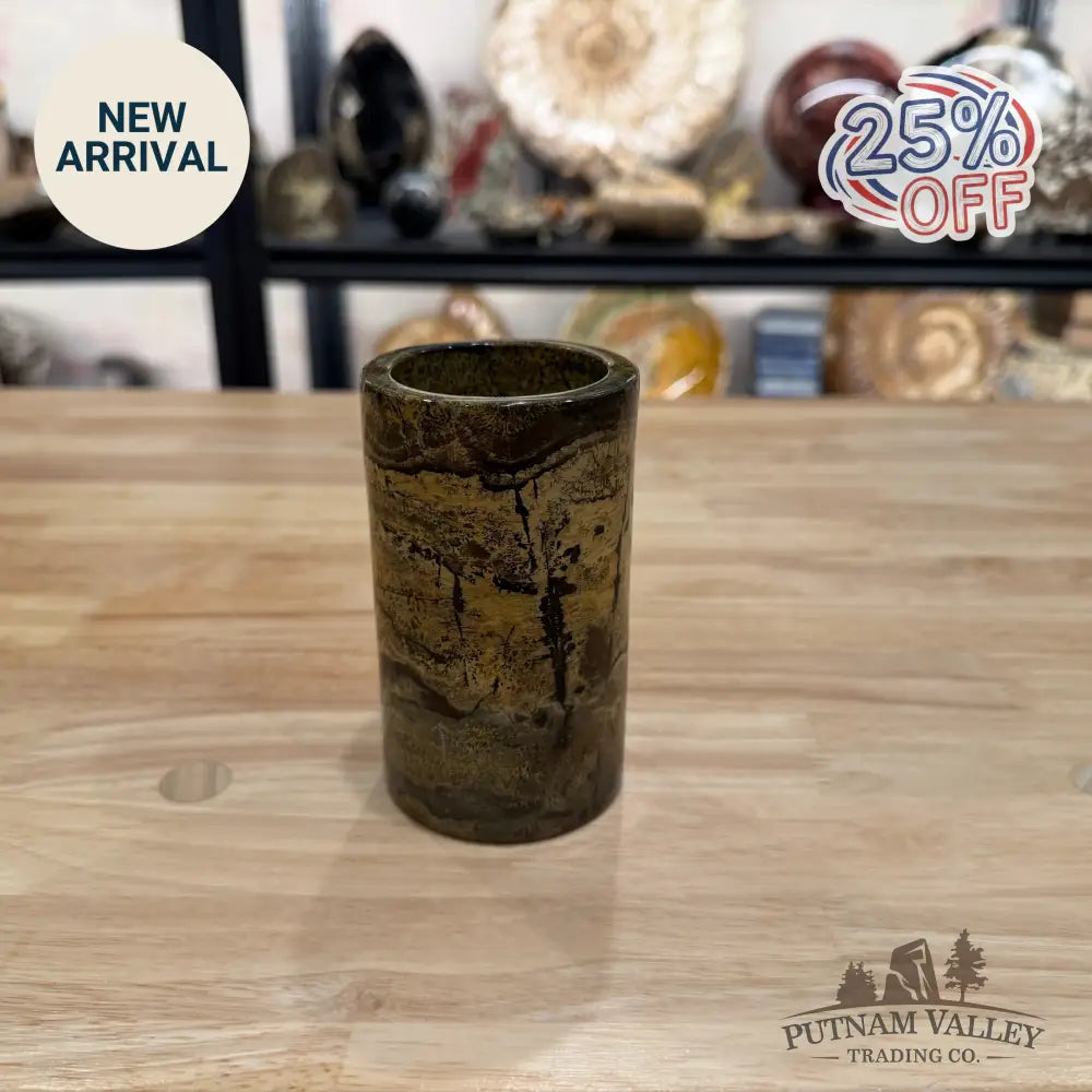 Chinese Picture Jasper Pen Holder | Small Vase - Vase