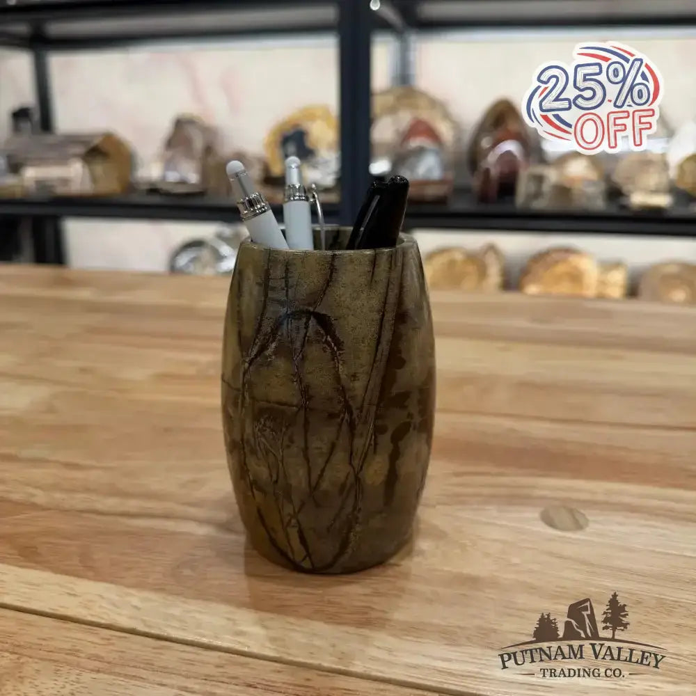 Chinese Painting Stone Pen Holder - Putnam Valley Trading Co.