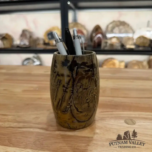 Chinese Painting Stone Pen Holder - Putnam Valley Trading Co.