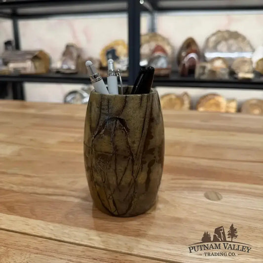 Chinese Painting Stone Pen Holder - Putnam Valley Trading Co.