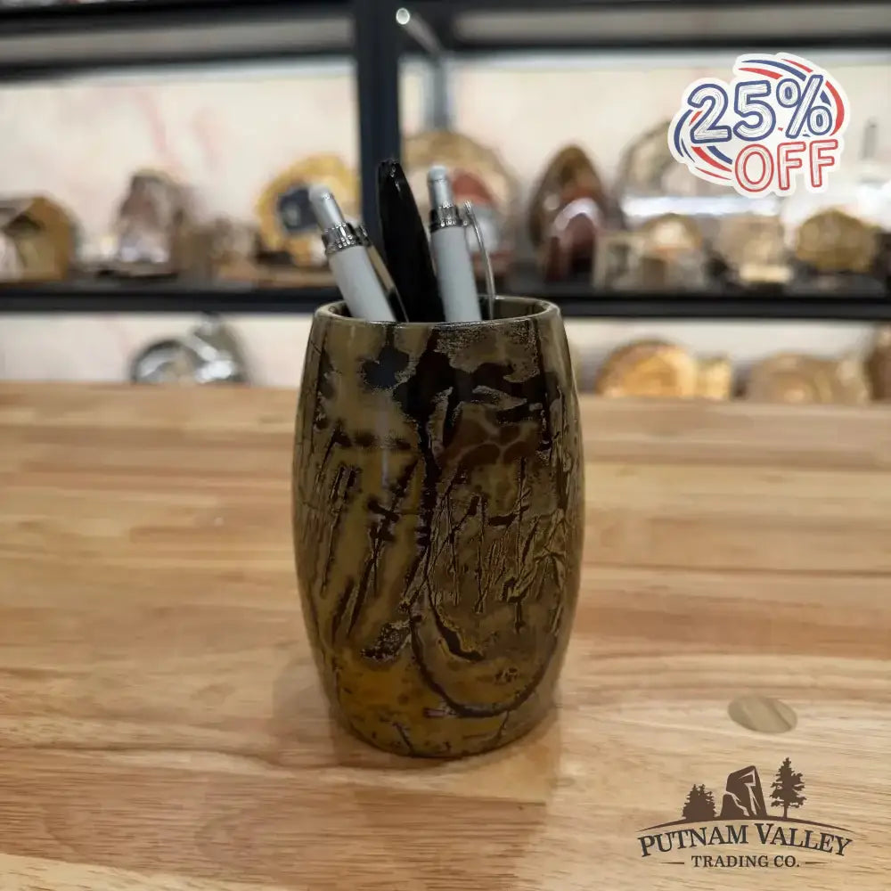 Chinese Painting Stone Pen Holder - Putnam Valley Trading Co.