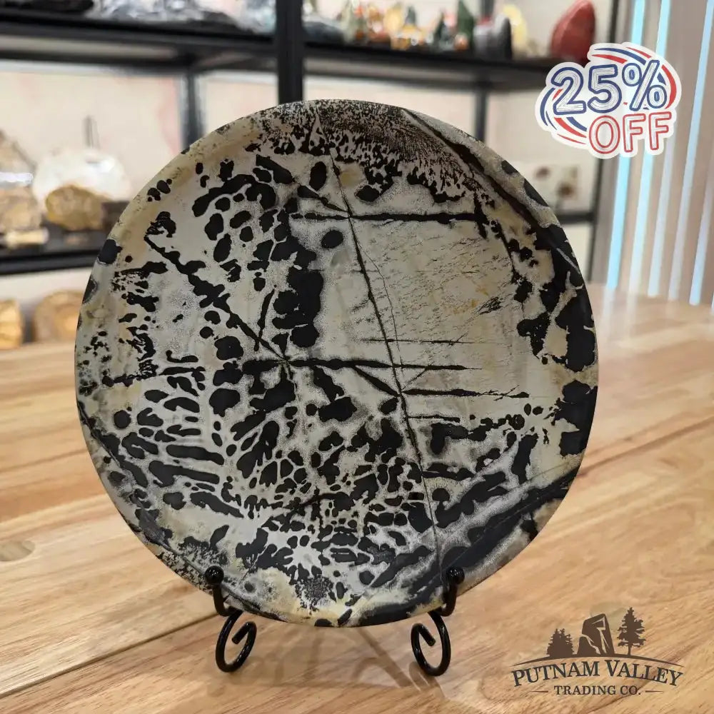 Chinese Painting Stone Round Plate - Putnam Valley Trading Co.