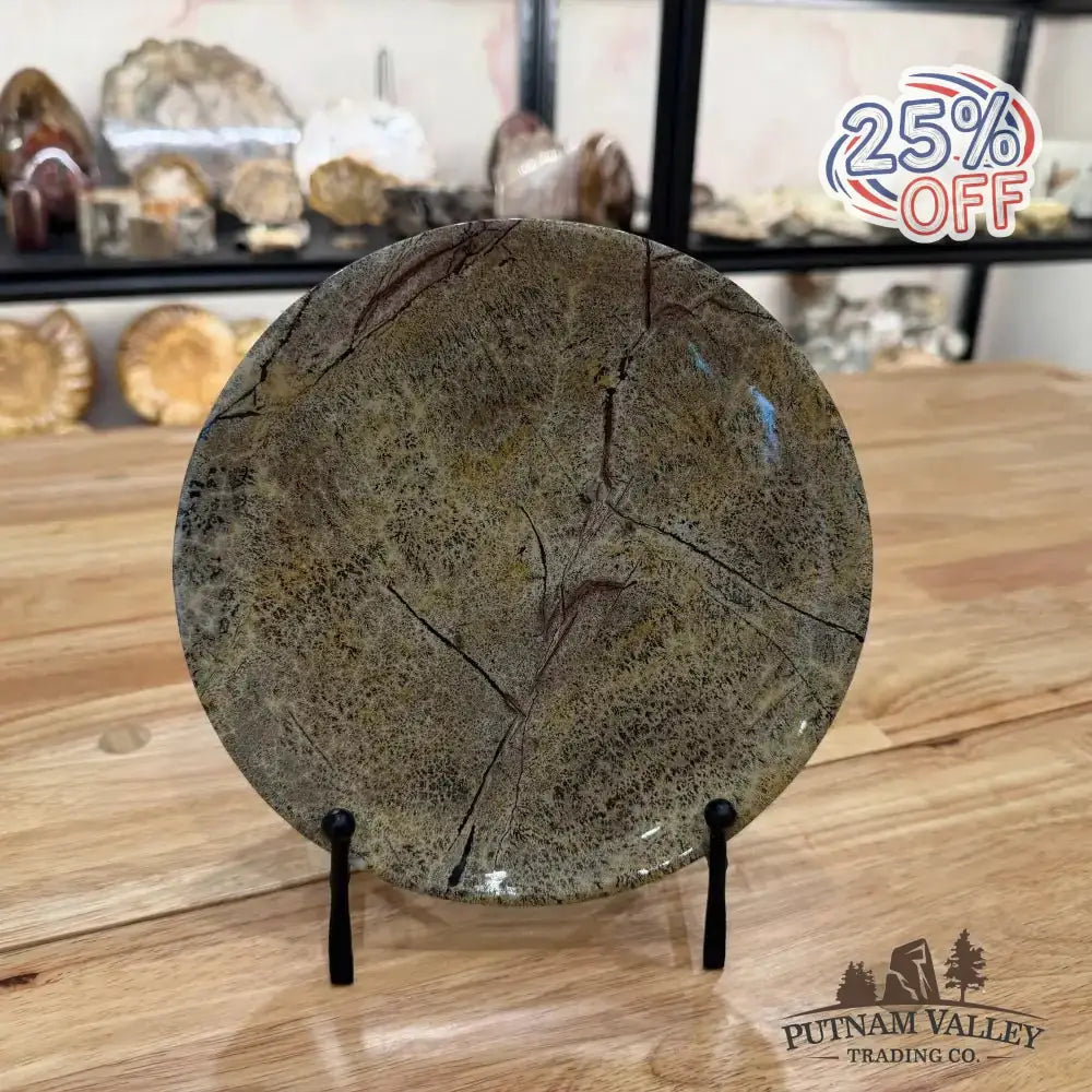 Chinese Painting Stone Round Plate - Putnam Valley Trading Co.
