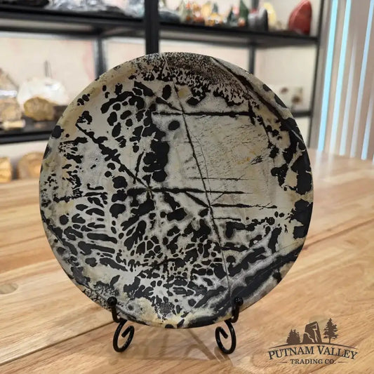 Chinese Painting Stone Round Plate - Putnam Valley Trading Co.