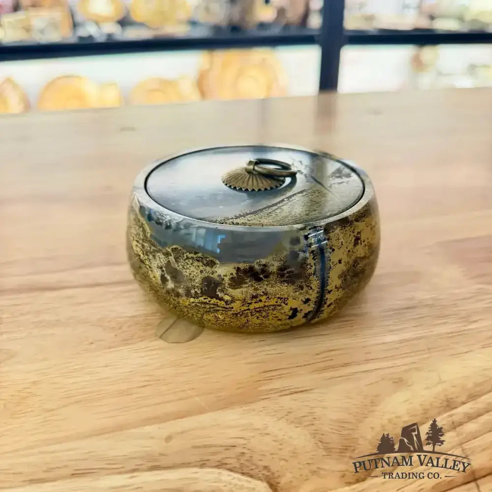 Chinese Painting Stone Round Trinket Box - Putnam Valley Trading Co.