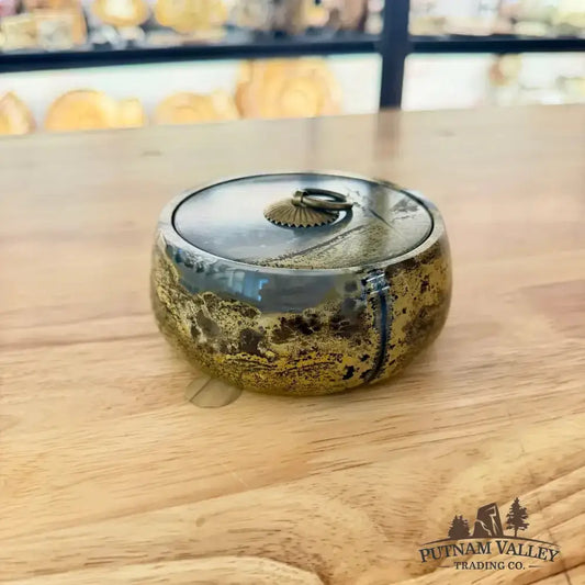 Chinese Painting Stone Round Trinket Box - Putnam Valley Trading Co.