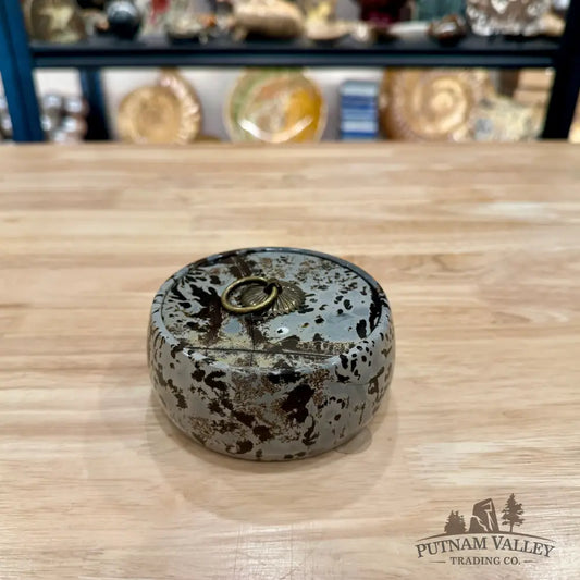 Chinese Picture Jasper Round Trinket Box 4 - Display Box