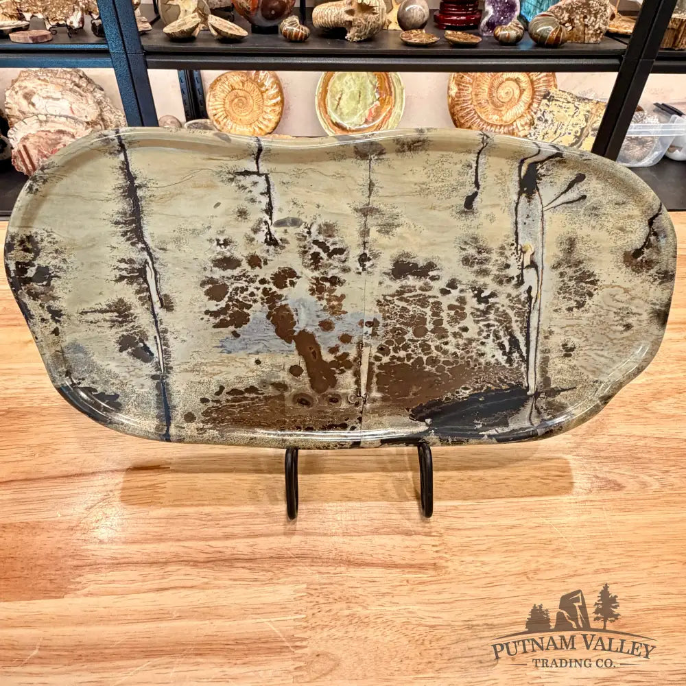 Chinese Picture Jasper Serving Stone - Plate