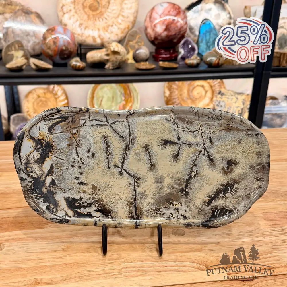 Chinese Picture Jasper Serving Stone - Plate