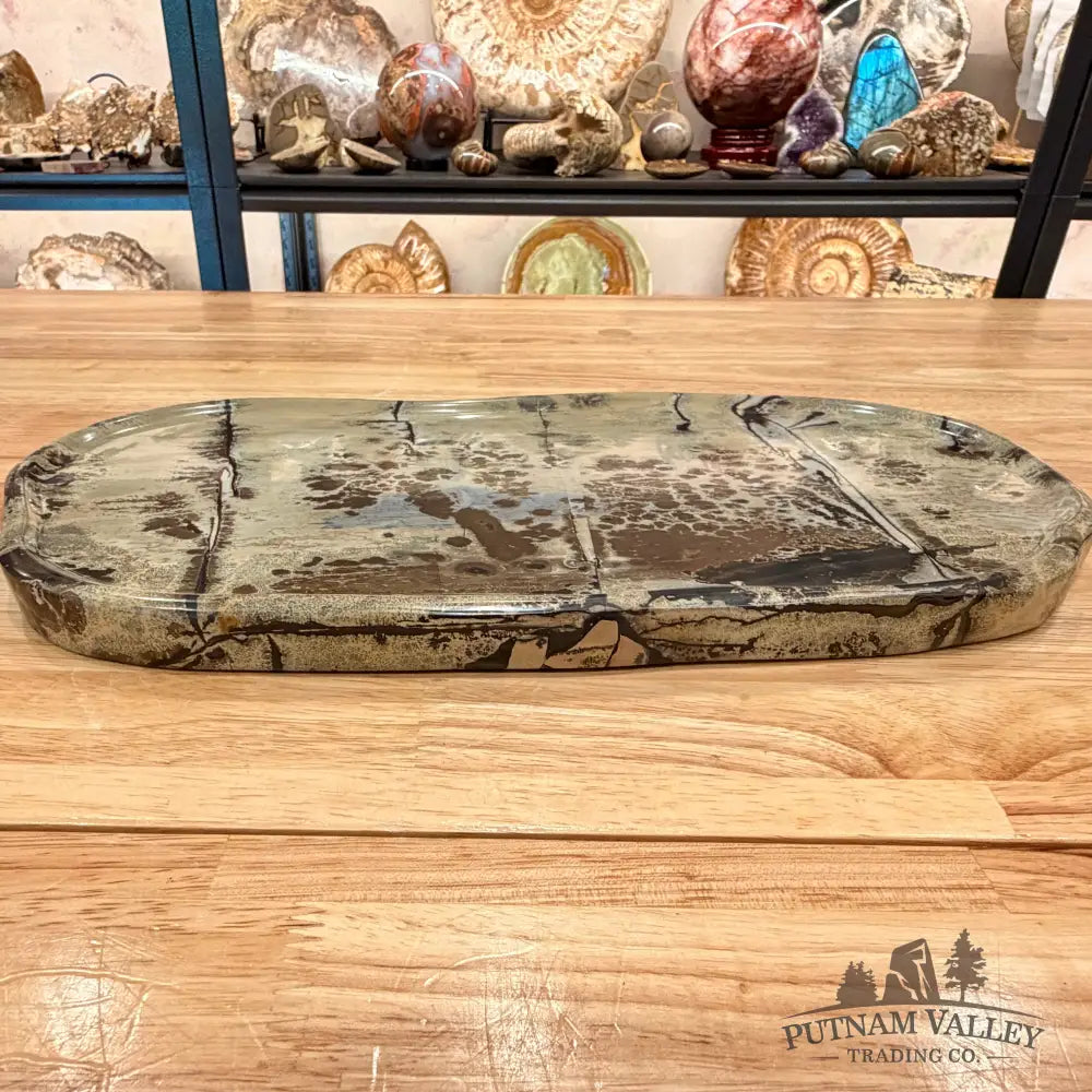 Chinese Picture Jasper Serving Stone - Plate