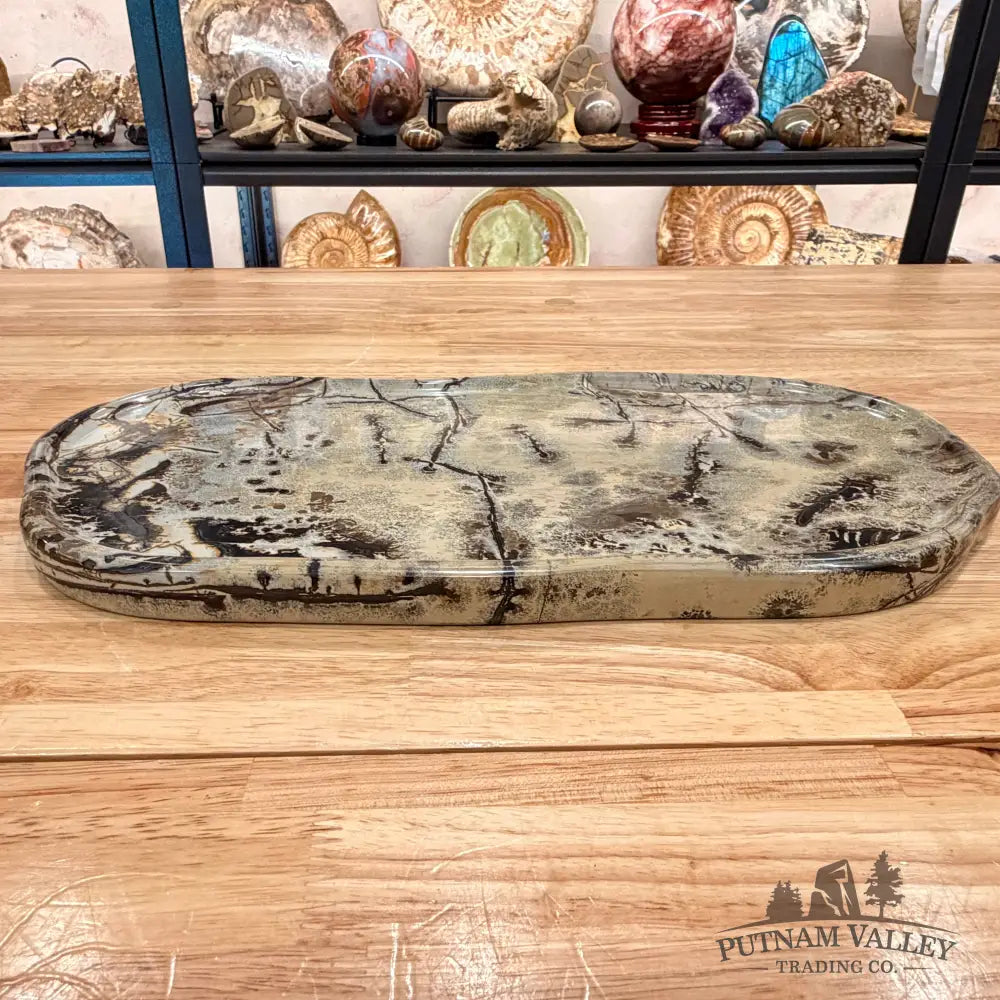 Chinese Picture Jasper Serving Stone - Plate