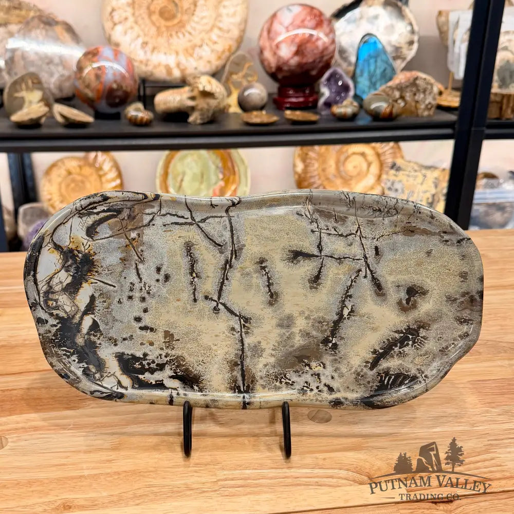 Chinese Picture Jasper Serving Stone - Plate