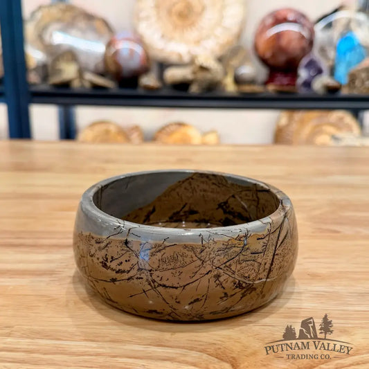 Chinese Painting Stone Small Bowl 5.08’’ Bowl