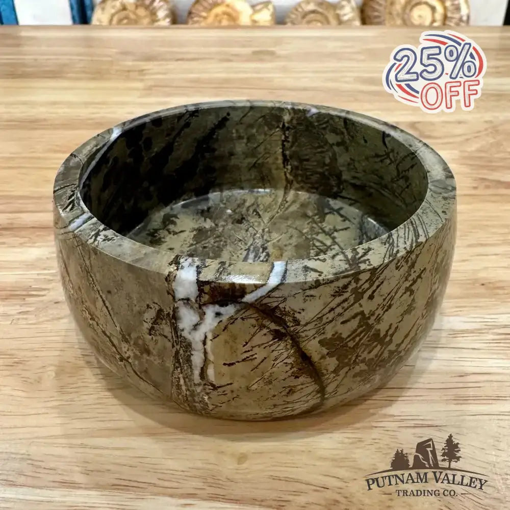Chinese Painting Stone Small Bowl - Putnam Valley Trading Co.