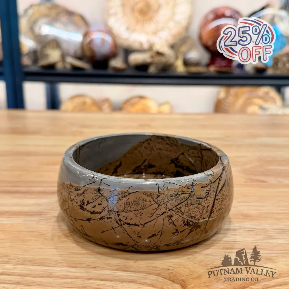 Chinese Painting Stone Small Bowl 5.08’’ Bowl