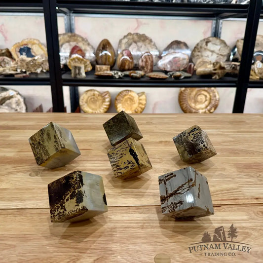 Chinese Picture Jasper Standing Cube - Cube