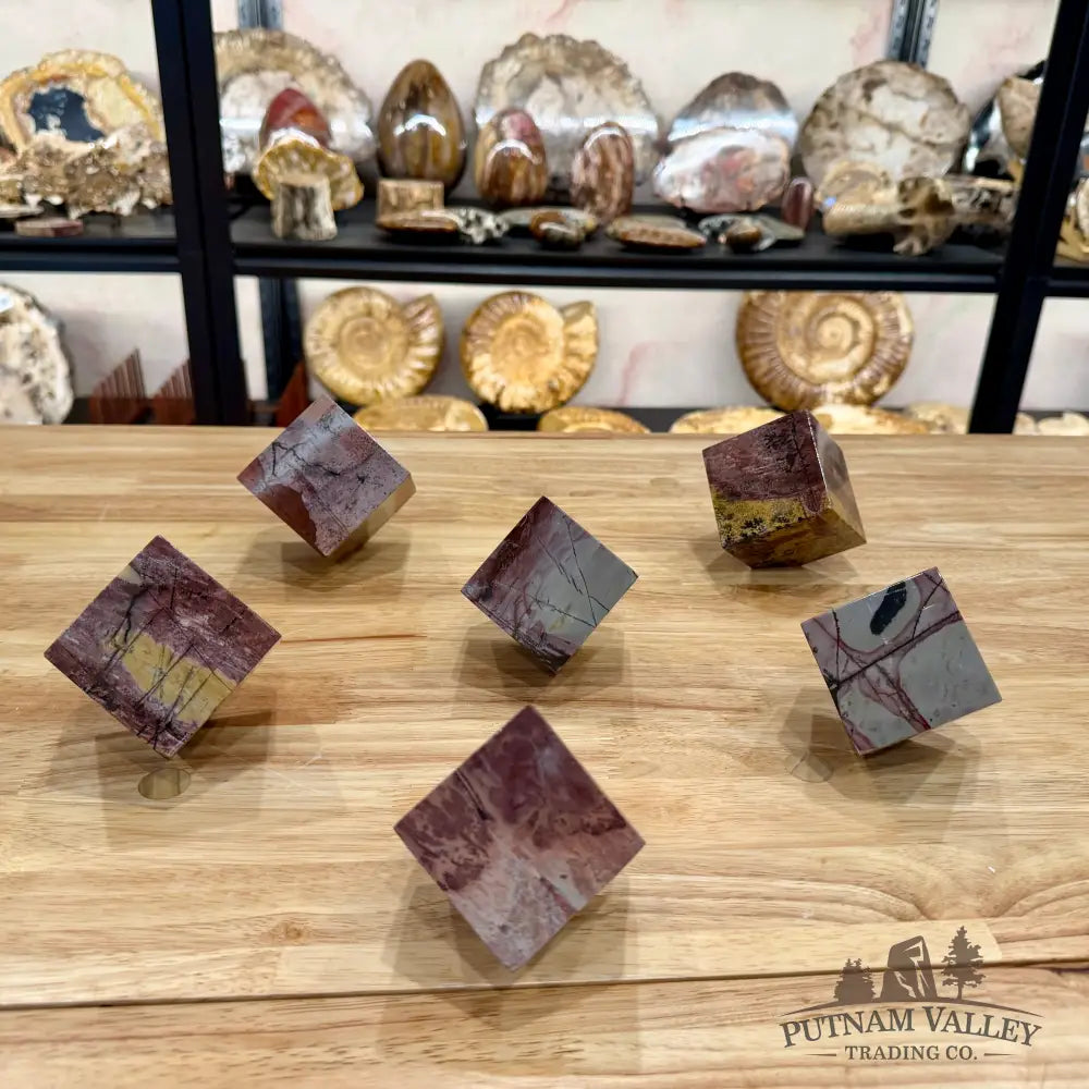 Chinese Picture Jasper Standing Cube - Cube