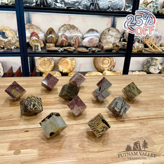 Chinese Picture Jasper Standing Cube - Cube