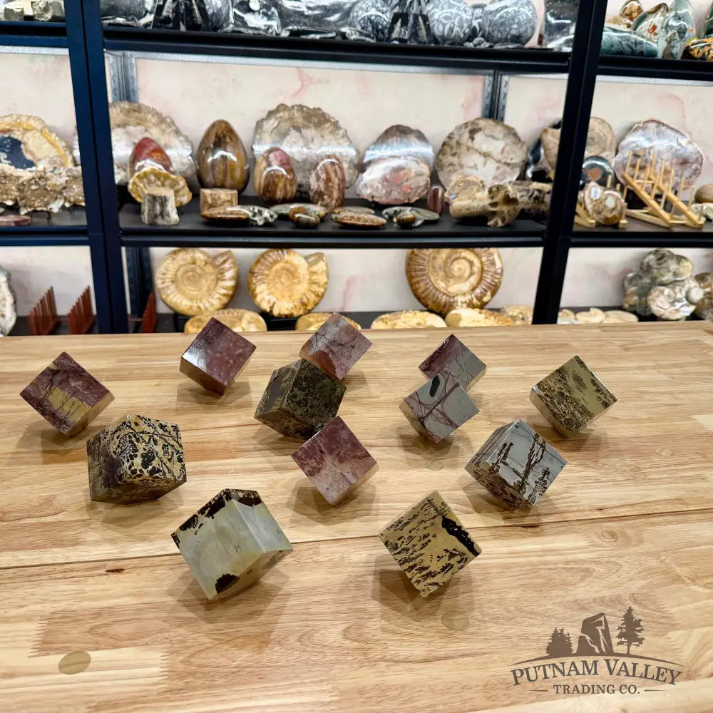 Chinese Picture Jasper Standing Cube - Cube