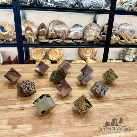 Chinese Picture Jasper Standing Cube - Cube