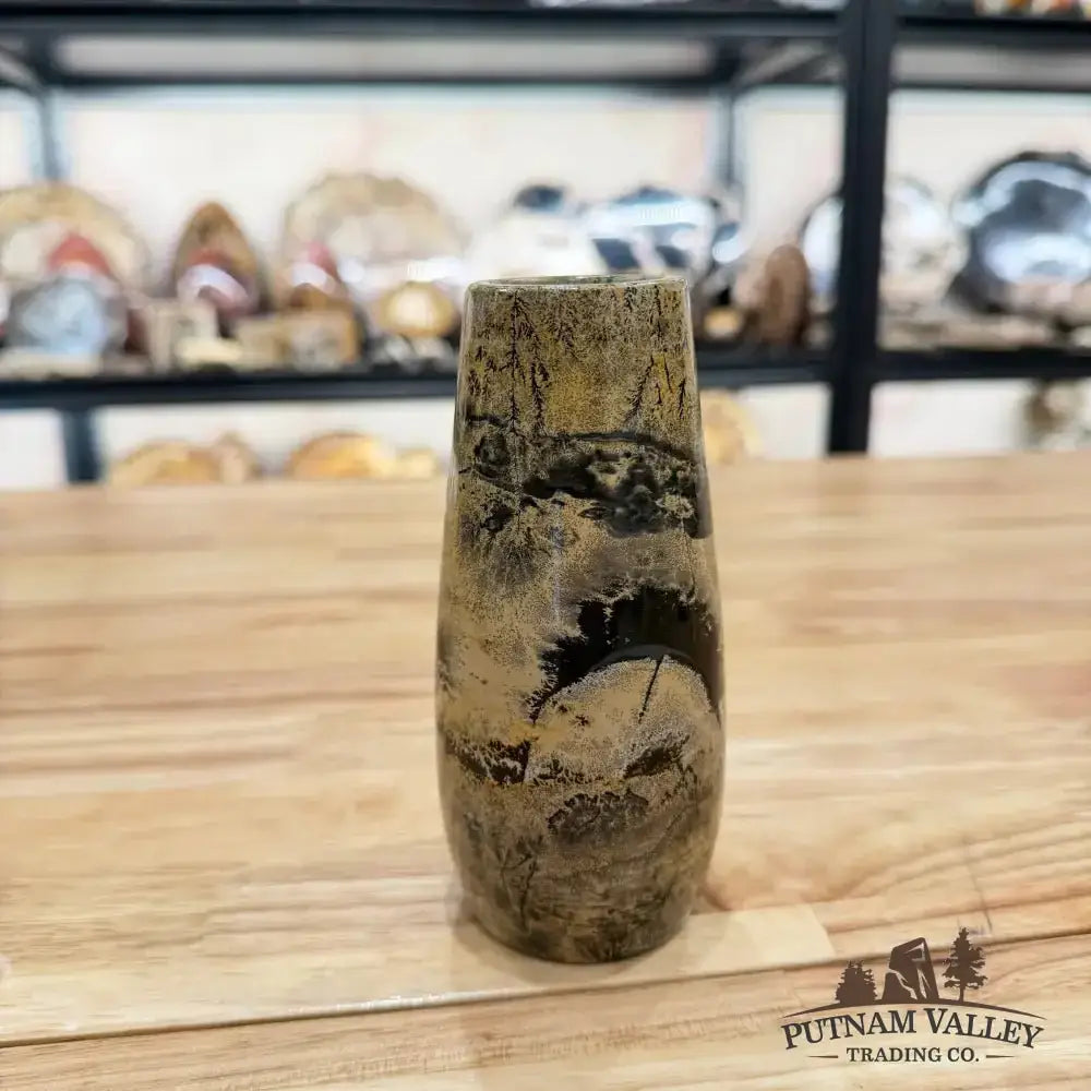 Chinese Painting Stone Torpedo Vase - Putnam Valley Trading Co.