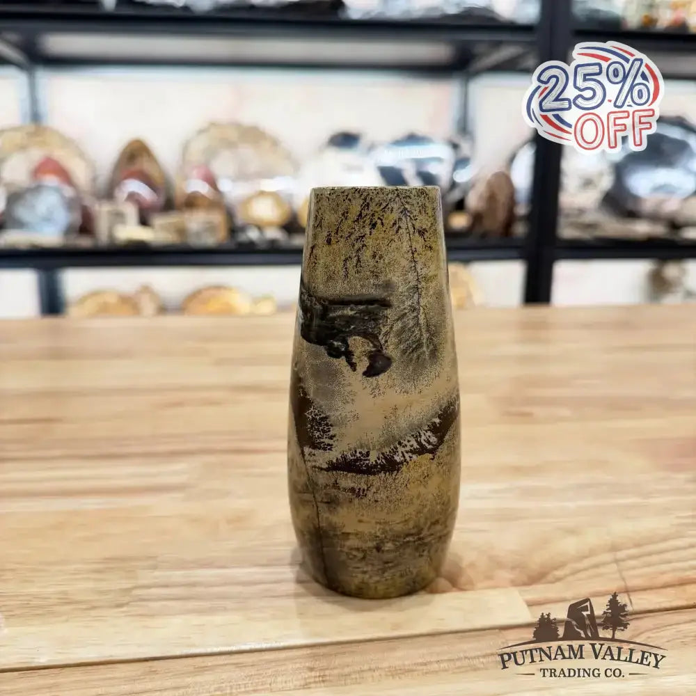Chinese Painting Stone Torpedo Vase - Putnam Valley Trading Co.