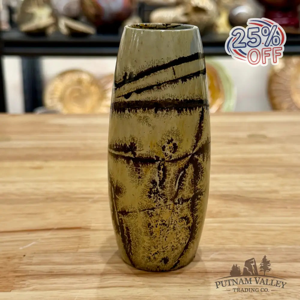 Chinese Painting Stone Torpedo Vase Vase