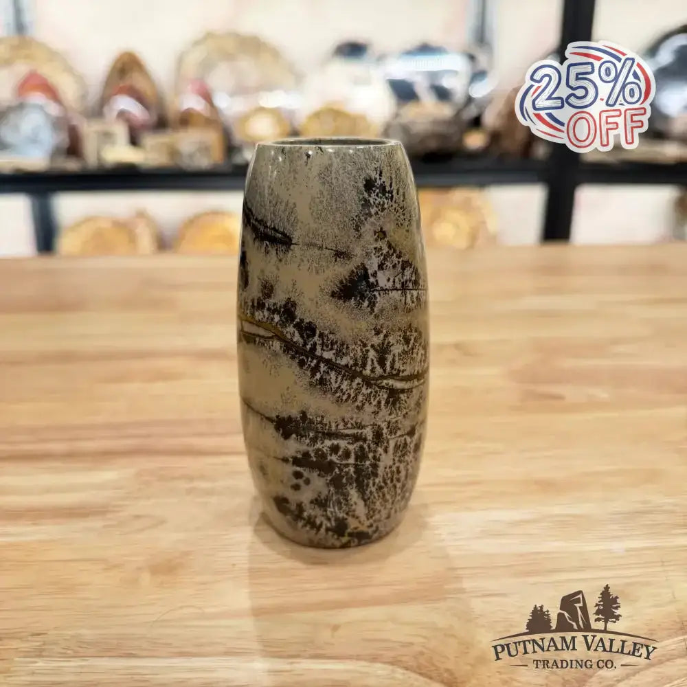 Chinese Painting Stone Torpedo Vase - Putnam Valley Trading Co.