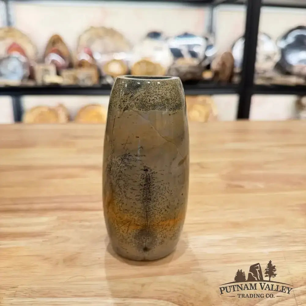 Chinese Painting Stone Torpedo Vase - Putnam Valley Trading Co.
