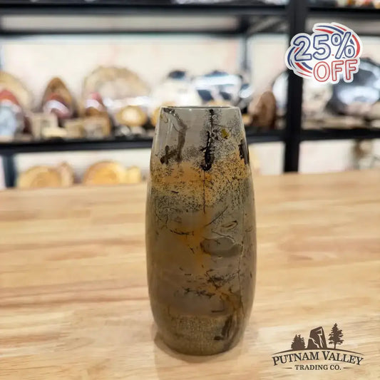 Chinese Painting Stone Torpedo Vase - Putnam Valley Trading Co.