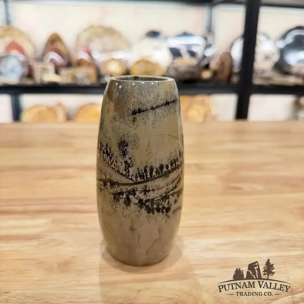 Chinese Painting Stone Torpedo Vase - Putnam Valley Trading Co.