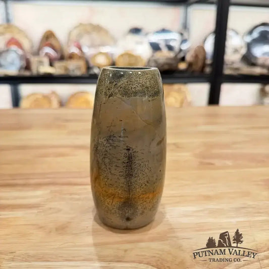 Chinese Painting Stone Torpedo Vase - Putnam Valley Trading Co.