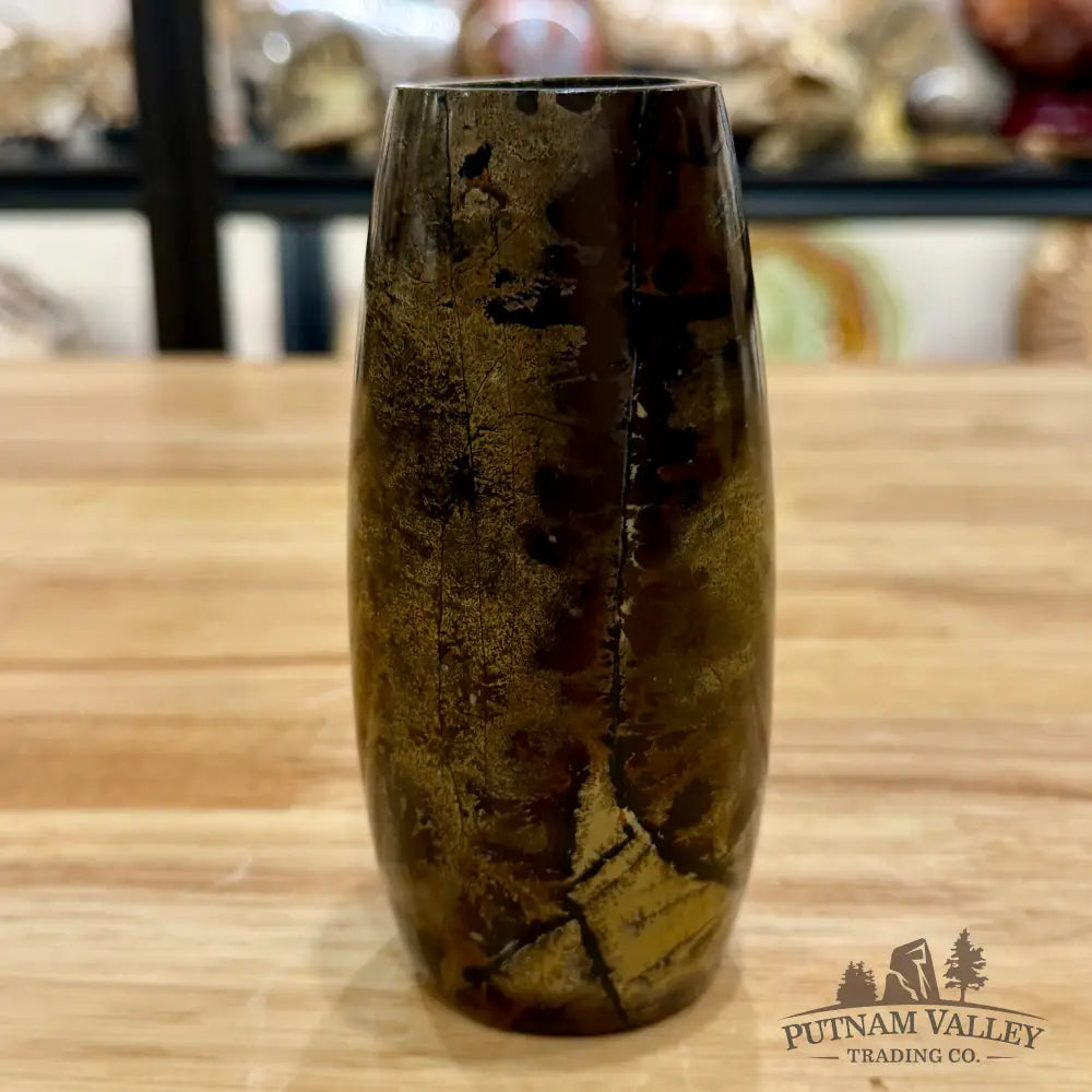 Chinese Painting Stone Torpedo Vase Vase