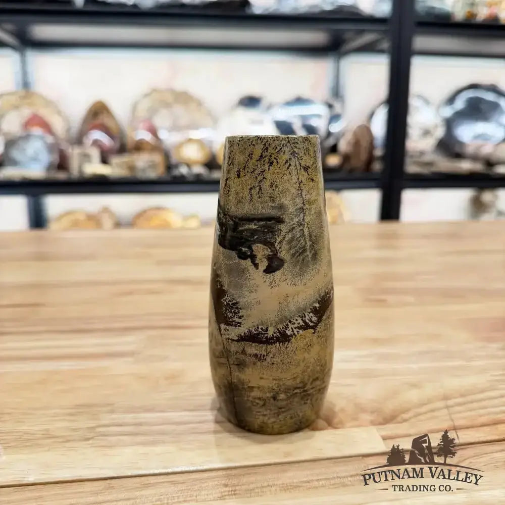 Chinese Painting Stone Torpedo Vase - Putnam Valley Trading Co.