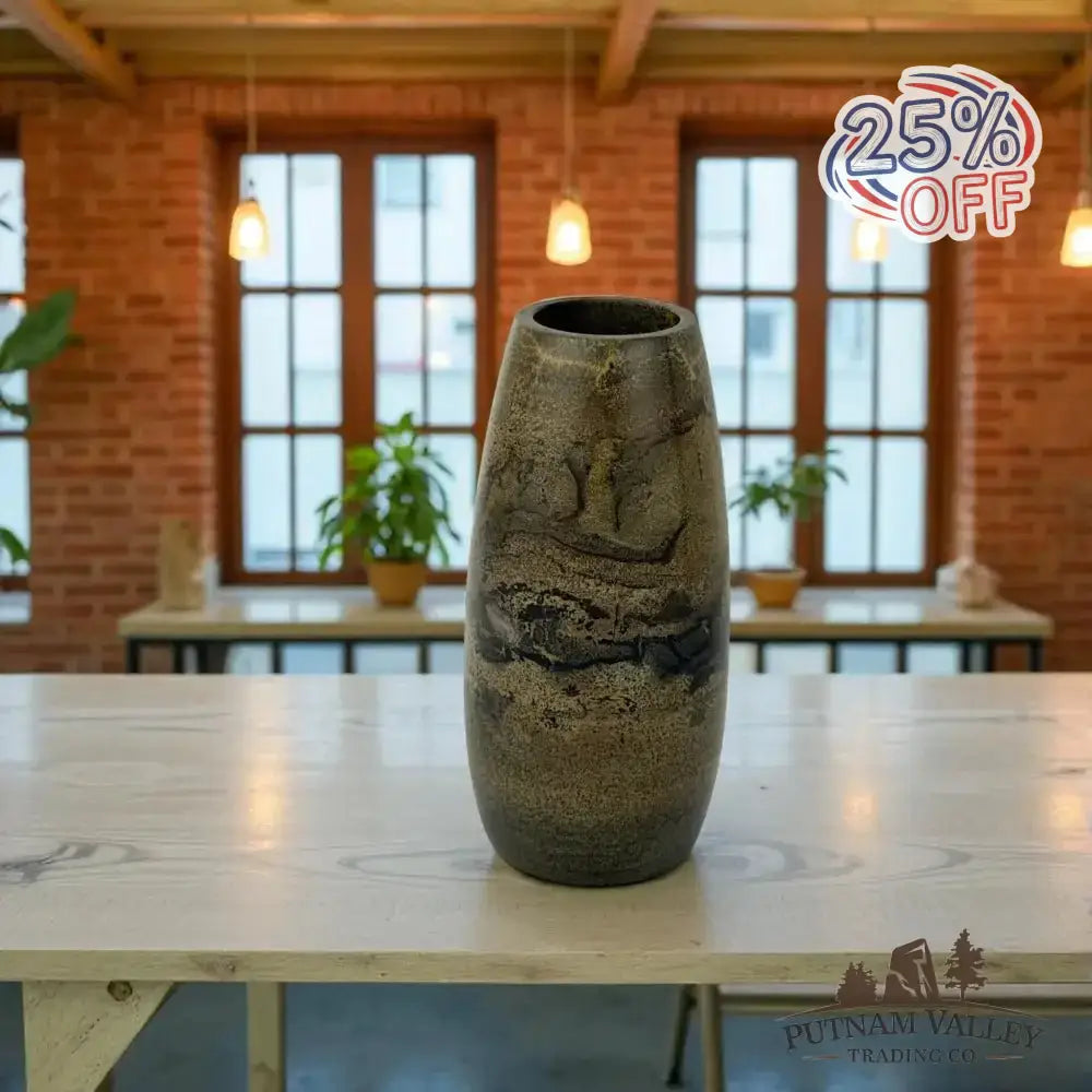 Chinese Painting Stone Torpedo Vase - Putnam Valley Trading Co.